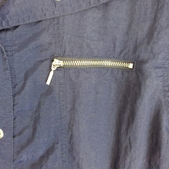 Weekends Summer Jacket XL / 16 Navy Blue Snap Front Lightweight - Picture 4 of 8